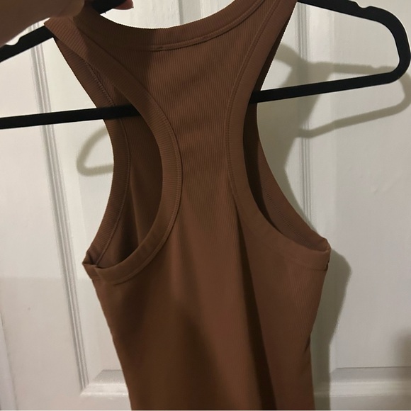 Aritzia Babaton Sculpt Ribbed Racerback Mini Dress in Brown, Size M - Picture 8 of 12